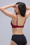 Zivame Shimmering Secrets Padded Non Wired 3/4Th Coverage T-Shirt Bra - Red Plum — thumbnail 3